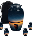 Boat Theme Large Urn With 4 Keepsake Urn