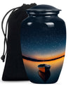 Classic 10-inch boat urn for cremation ashes.