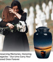 Classic 10-inch boat urn for cremation ashes.