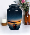 Classic 10-inch boat urn for cremation ashes.