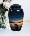 Classic 10-inch boat urn for cremation ashes.
