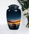 Classic 10-inch boat urn for cremation ashes.