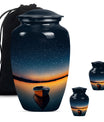 Classic 10-inch boat urn for cremation ashes.