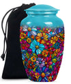 Flowers Theme Large Urn 10 Inch