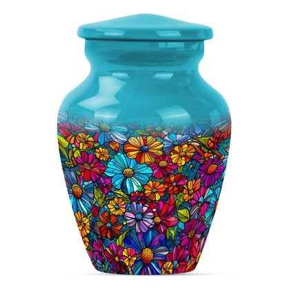 10-inch Classic Flower-Themed Urn for Adult Human Ashes, 