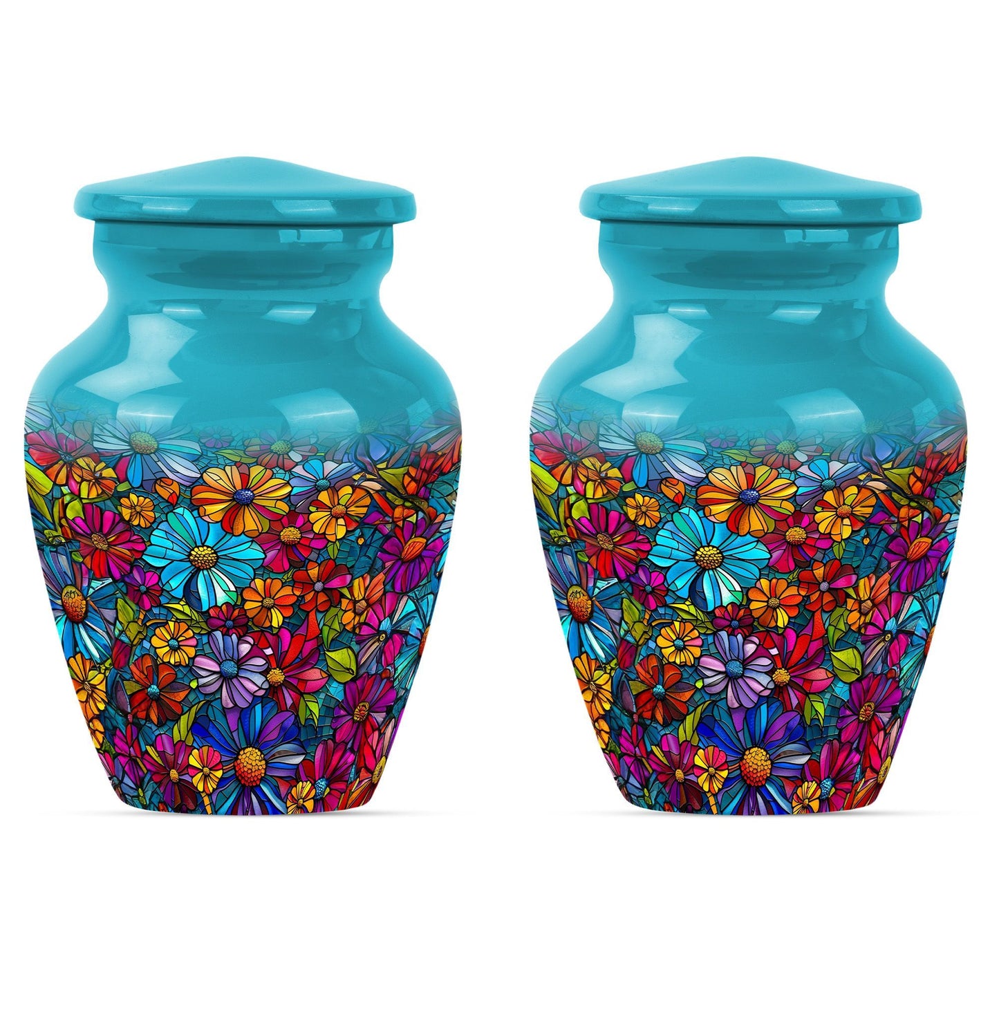 10-inch Classic Flower-Themed Urn for Adult Human Ashes, 