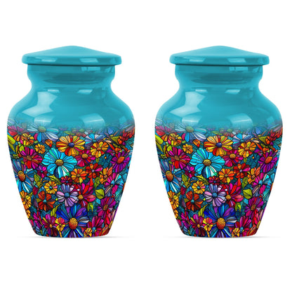 10-inch Classic Flower-Themed Urn for Adult Human Ashes, 