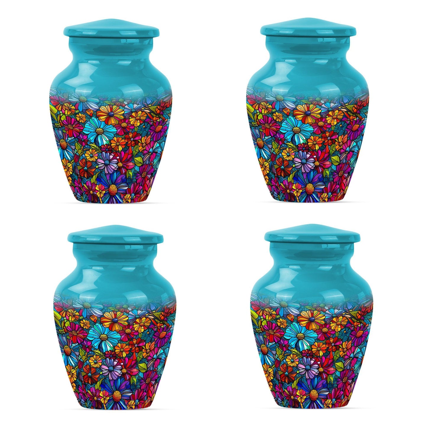 10-inch Classic Flower-Themed Urn for Adult Human Ashes, 
