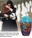 10-inch Classic Flower-Themed Urn for Adult Human Ashes, 