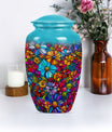 10-inch Classic Flower-Themed Urn for Adult Human Ashes, 