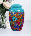 10-inch Classic Flower-Themed Urn for Adult Human Ashes, 