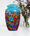 10-inch Classic Flower-Themed Urn for Adult Human Ashes, 