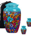10-inch Classic Flower-Themed Urn for Adult Human Ashes, 