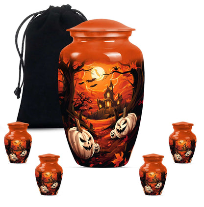 Halloween Theme Large Urn With 4 Keepsake Urn