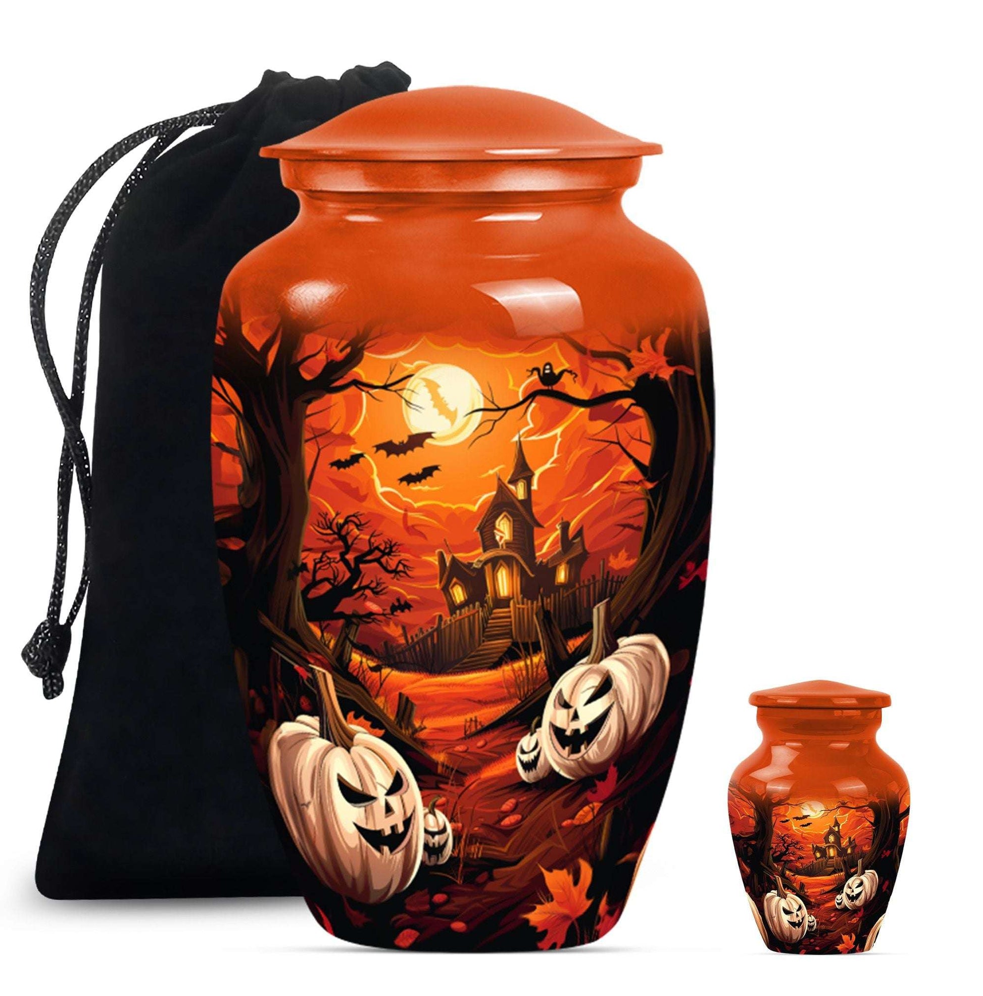 Halloween Theme Large Urn With 1 Keepsake Urn