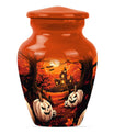 Floral themed 10 inch large aluminium Halloween urn.