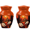 Floral themed 10 inch large aluminium Halloween urn.