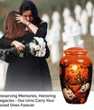 Floral themed 10 inch large aluminium Halloween urn.