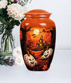 Floral themed 10 inch large aluminium Halloween urn.