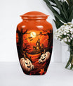 Floral themed 10 inch large aluminium Halloween urn.