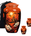 Floral themed 10 inch large aluminium Halloween urn.
