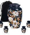 Flowers Theme Large Urn With 4 Keepsake Urn