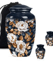 Flowers Theme Large Urn With 2 Keepsake Urn