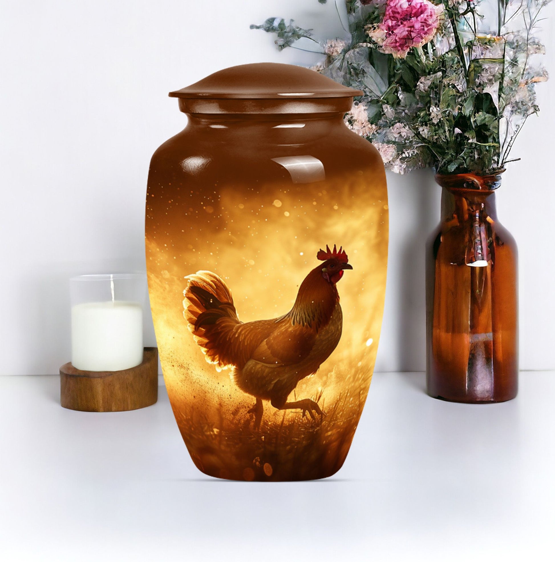 classic chicken urn.