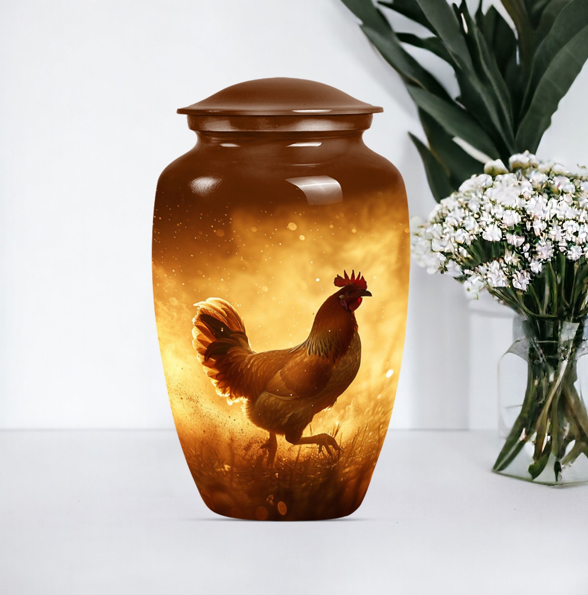 classic chicken urn.
