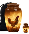Chicken Theme Large Urn With 1 Keepsake Urn