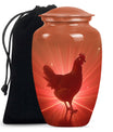  chicken urn with floral theme for cremation ashes,