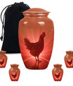  chicken urn with floral theme for cremation ashes,