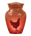  chicken urn with floral theme for cremation ashes,