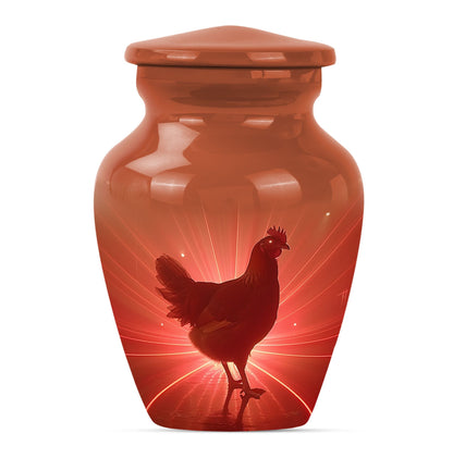  chicken urn with floral theme for cremation ashes,