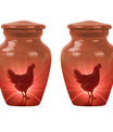  chicken urn with floral theme for cremation ashes,