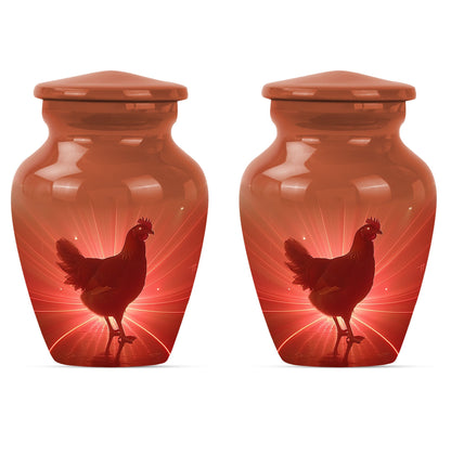  chicken urn with floral theme for cremation ashes,