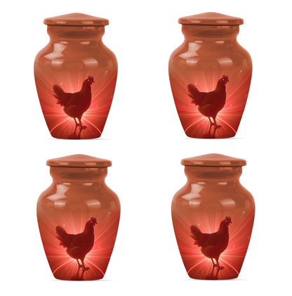  chicken urn with floral theme for cremation ashes,