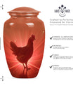  chicken urn with floral theme for cremation ashes,