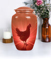  chicken urn with floral theme for cremation ashes,