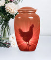  chicken urn with floral theme for cremation ashes,