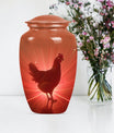  chicken urn with floral theme for cremation ashes,