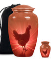  chicken urn with floral theme for cremation ashes,