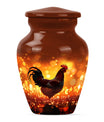 10-inch classic chicken memorial urn with floral theme .