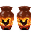 10-inch classic chicken memorial urn with floral theme .