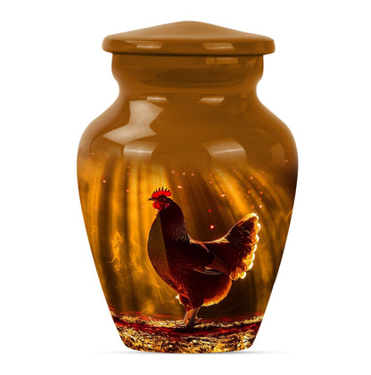 Classic aluminium urn for adult human ash.