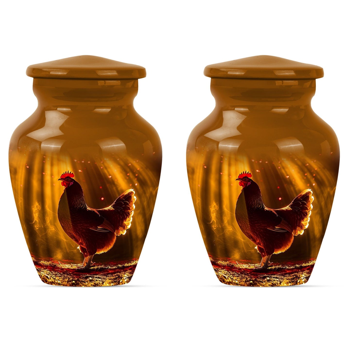 Classic aluminium urn for adult human ash.