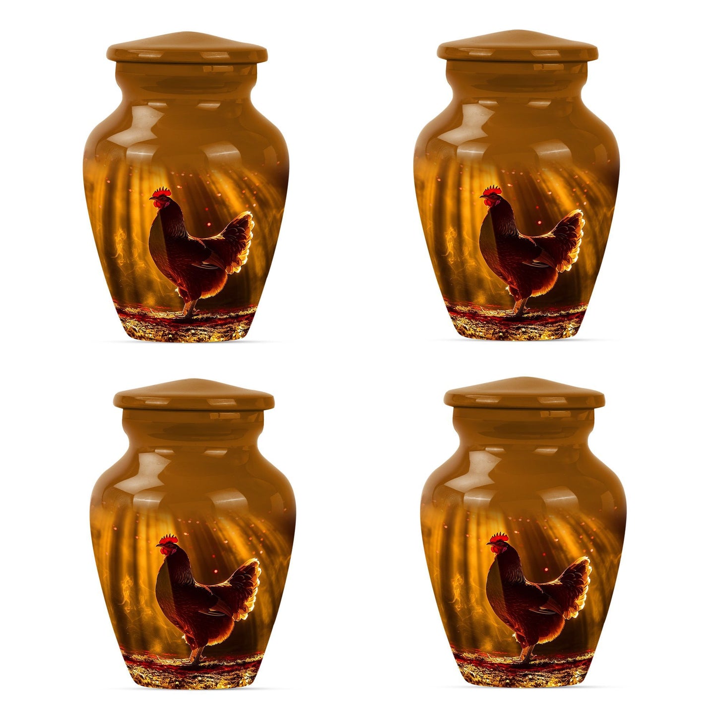 Classic aluminium urn for adult human ash.