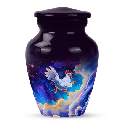 10-inch classic chicken urn for burial ashes.