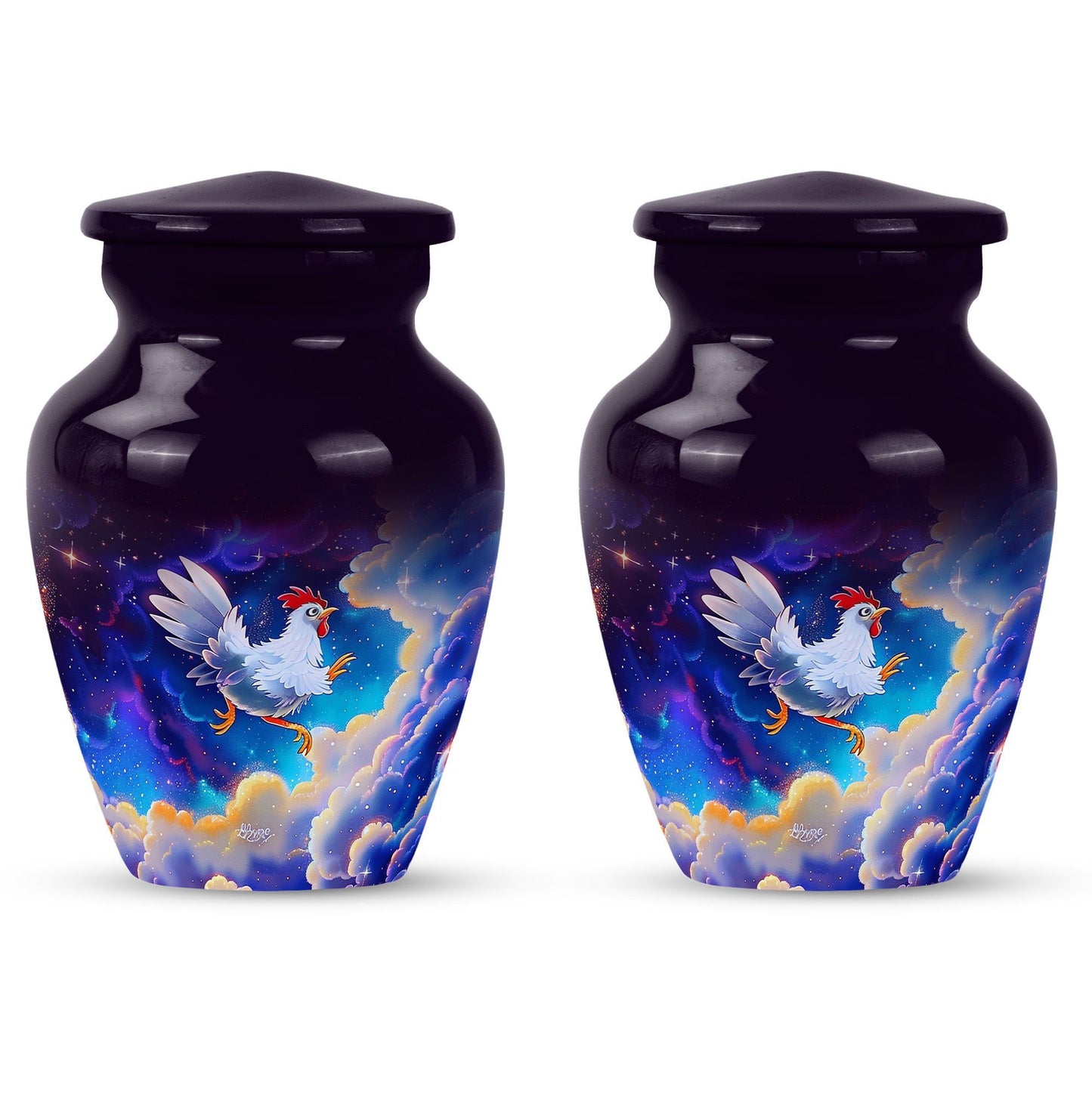 10-inch classic chicken urn for burial ashes.