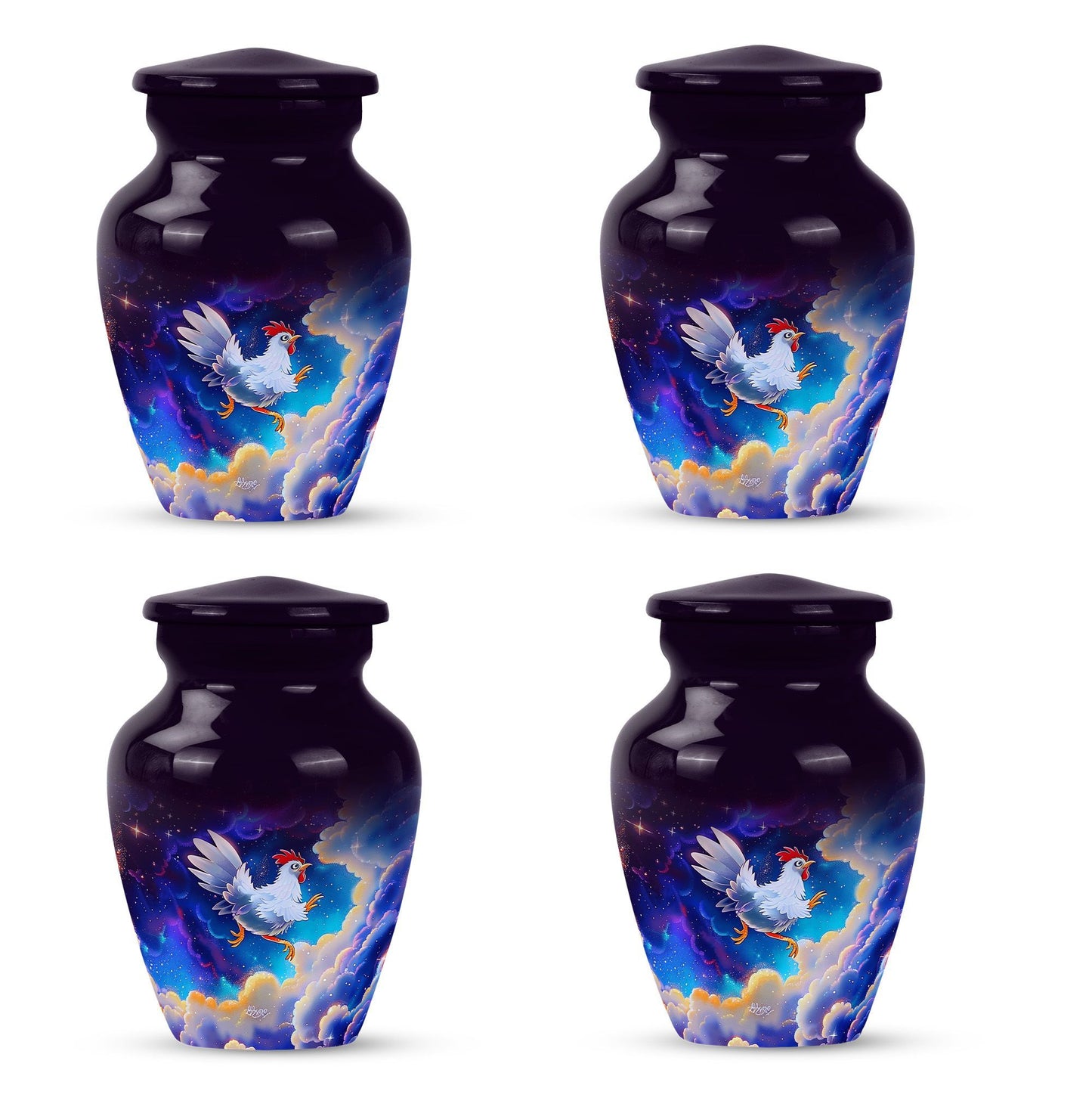 10-inch classic chicken urn for burial ashes.